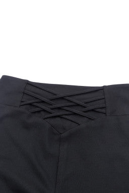 Black crisscross leggings, tummy control, high waisted