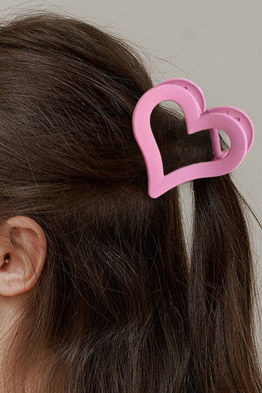 Pink "Heart" shaped hair clip