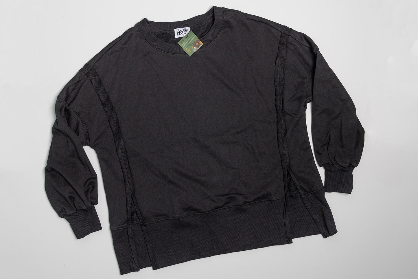 Customized embroidered Black, split side, sweatshirt