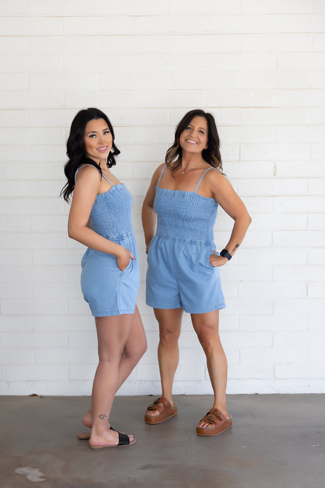 Denim Spaghetti Strap Romper