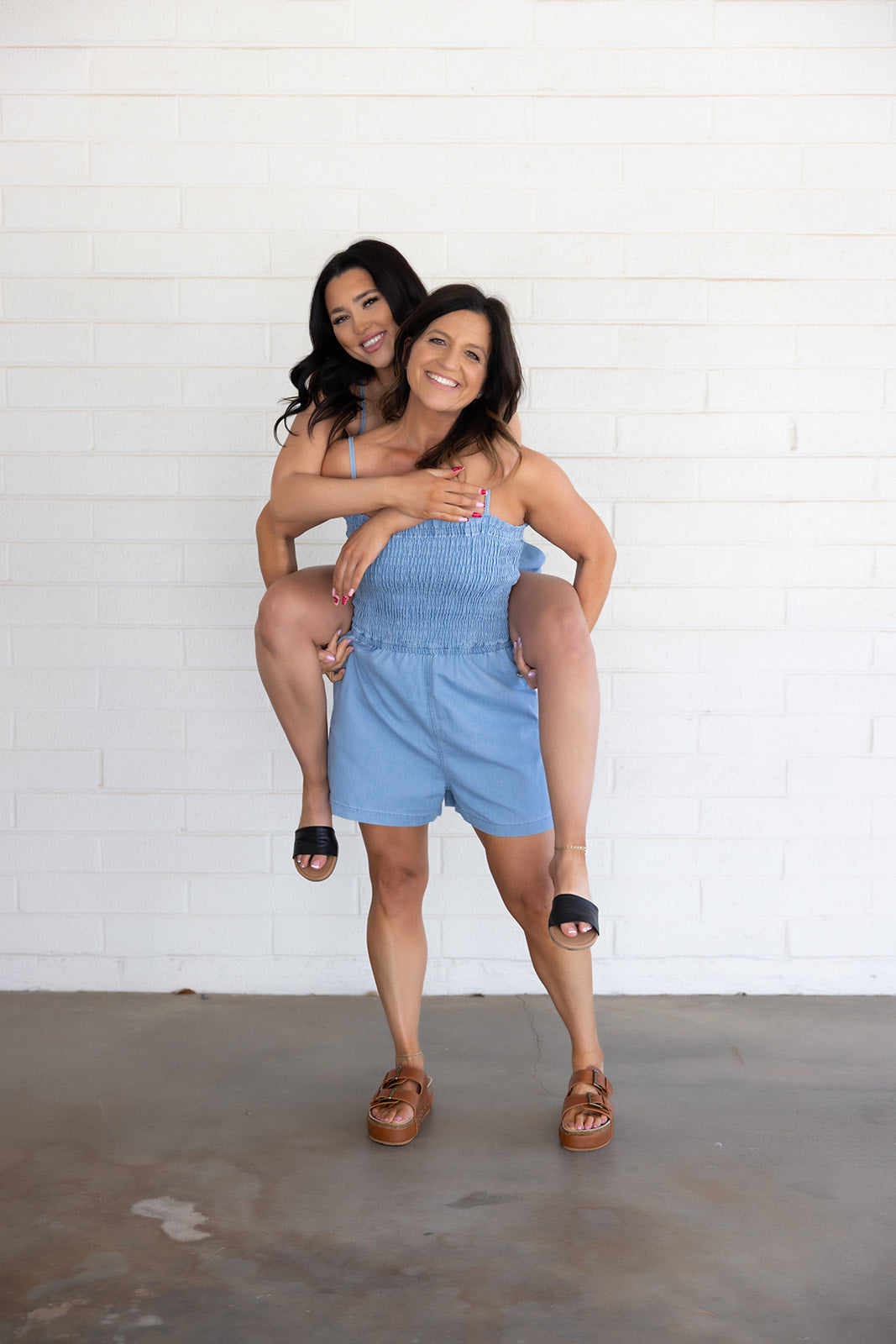 Denim Spaghetti Strap Romper