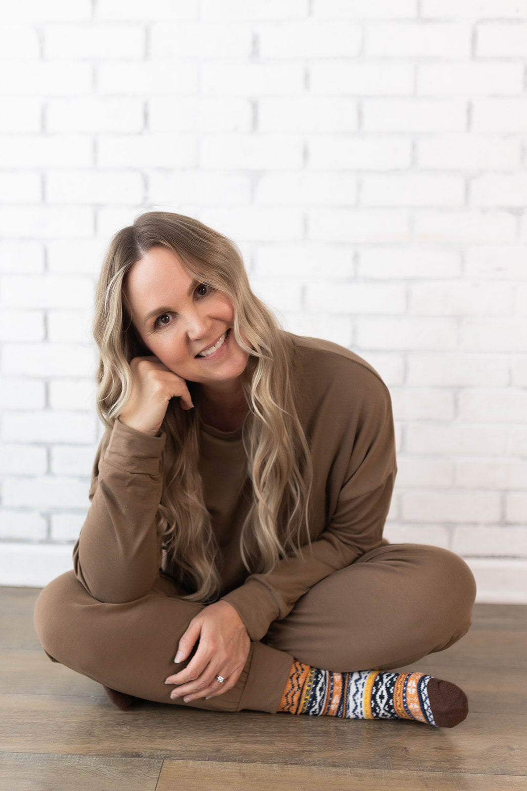 Brown 2 piece loungewear set