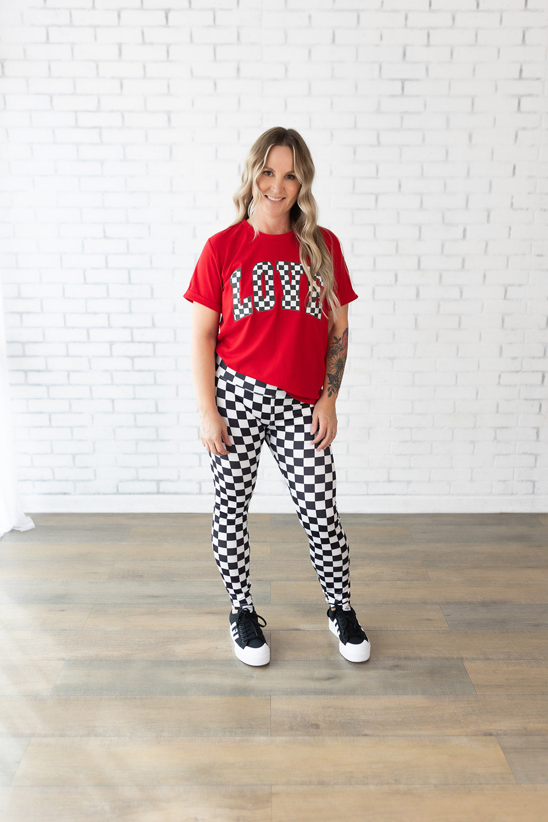 Checkered leggings - black and white