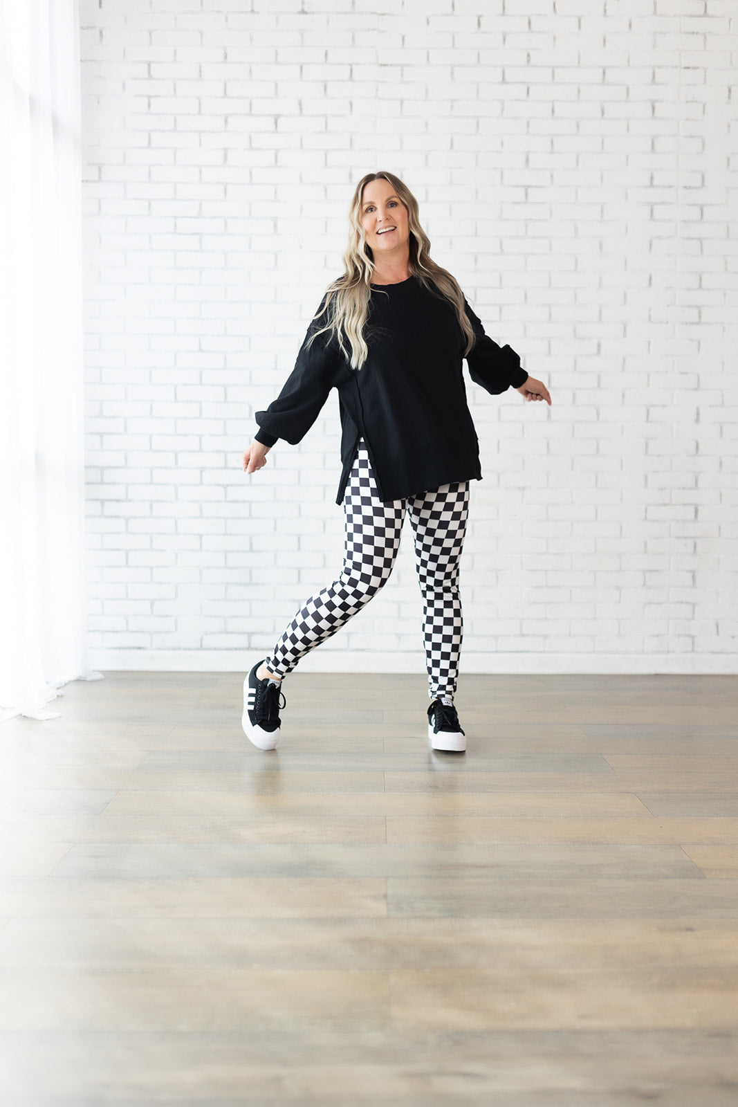 Checkered leggings - black and white