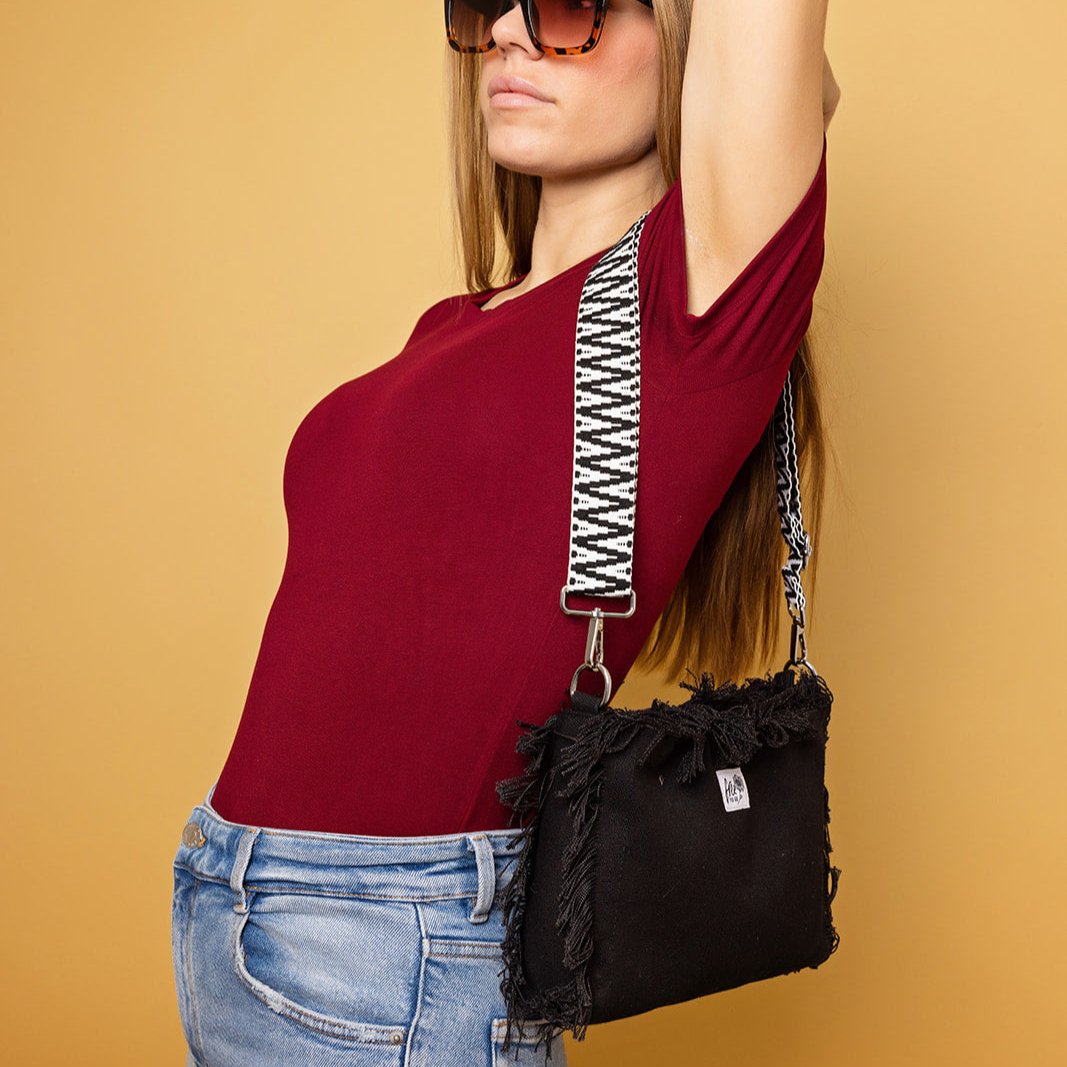 Boho Canvas Crossbody Bag black (Copy)