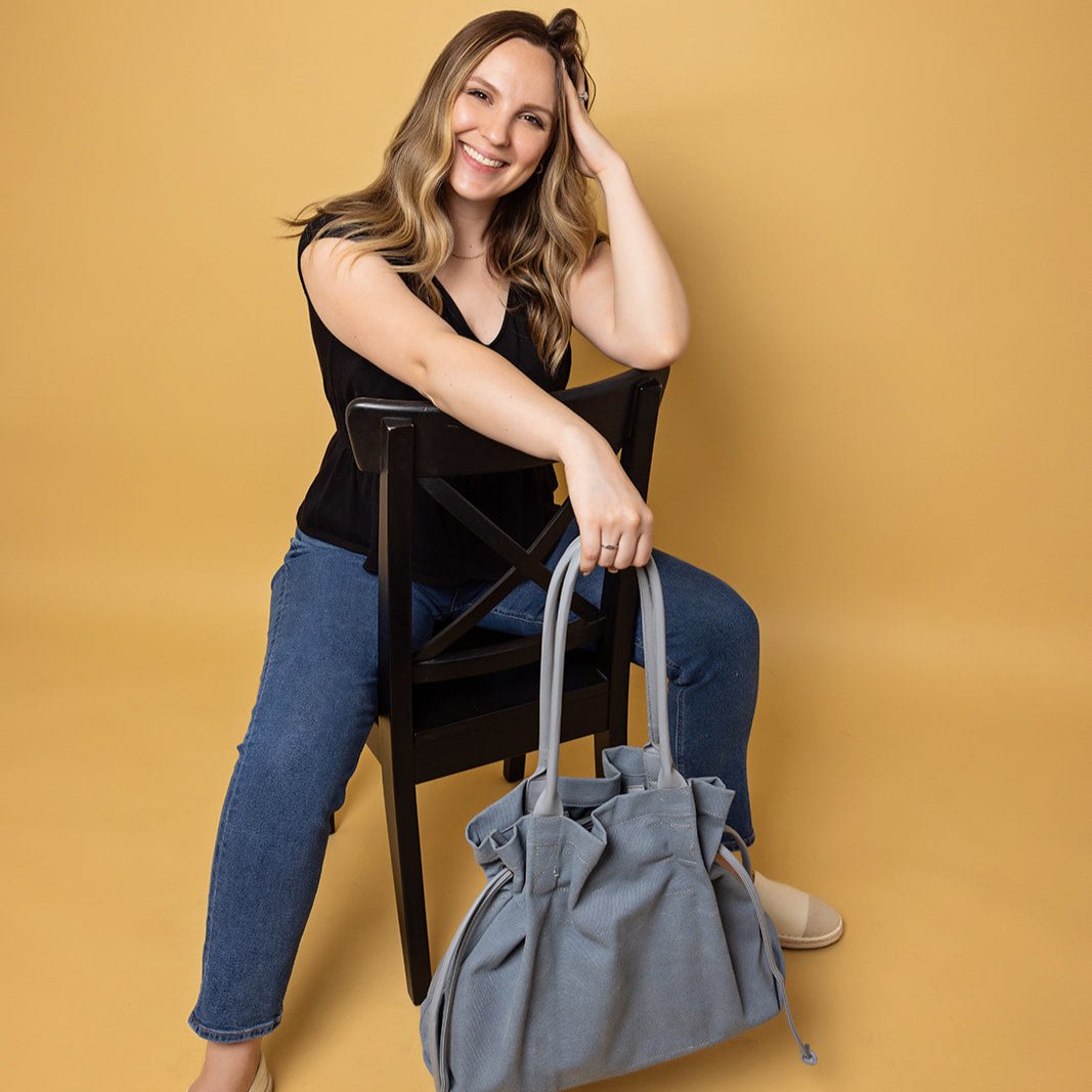 Canvas Tote Bag - Large Capacity Dusty Blue