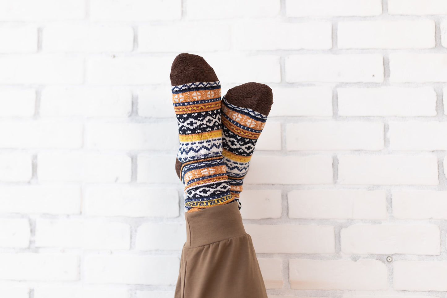 Multi colored, comfy warm wool socks