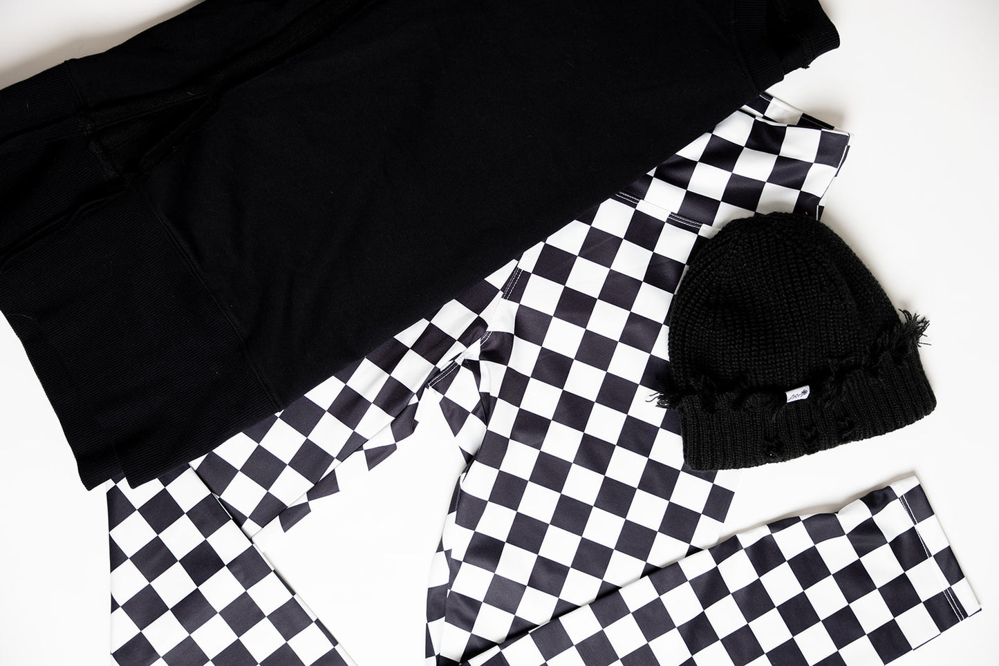 Checkered leggings - black and white