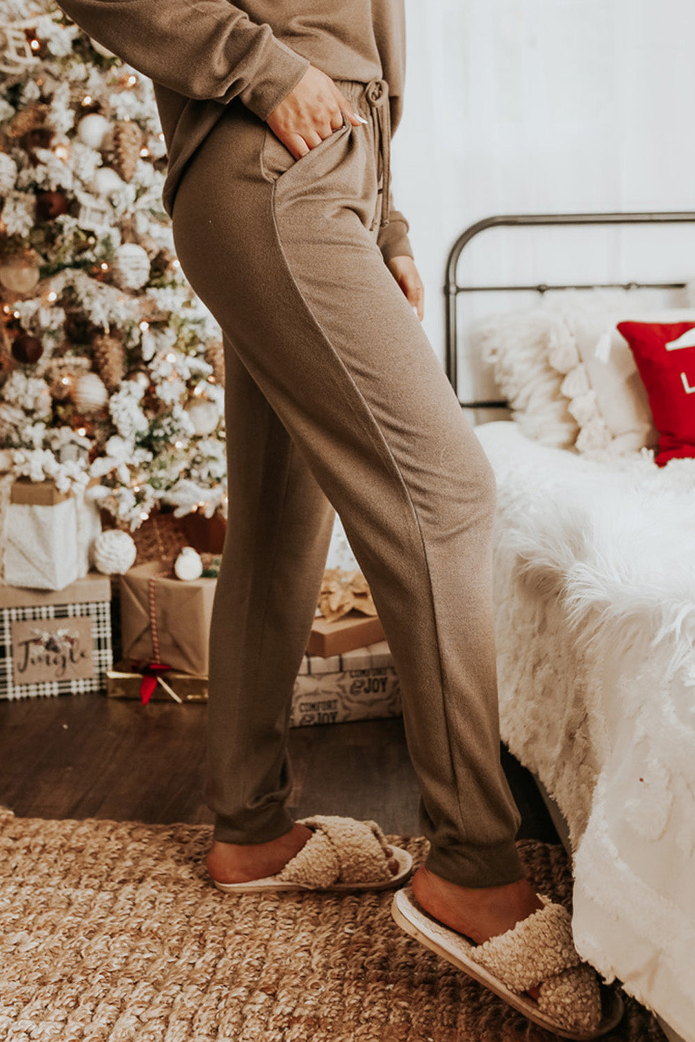 Brown 2 piece loungewear set