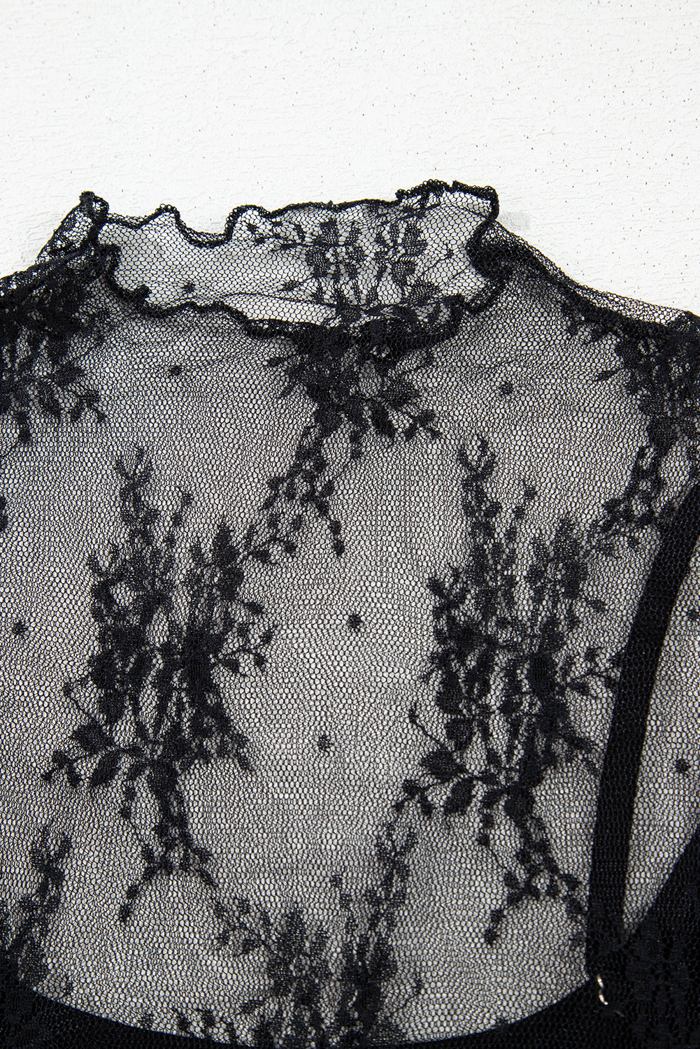 Black short sleeve sheer/mesh shirt