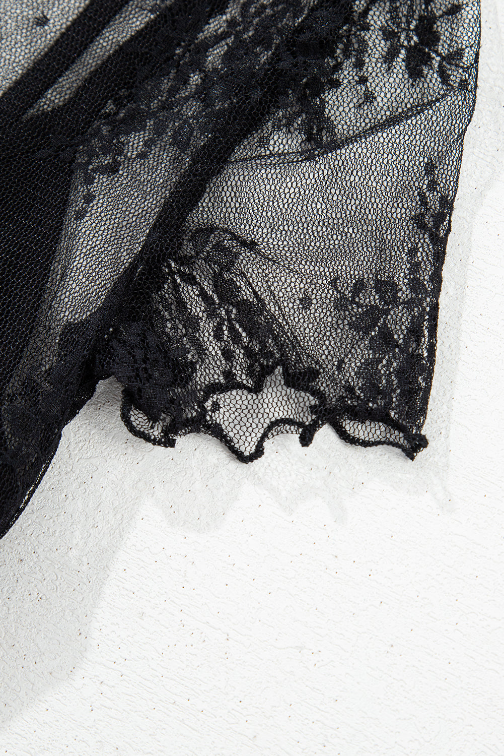 Black short sleeve sheer/mesh shirt