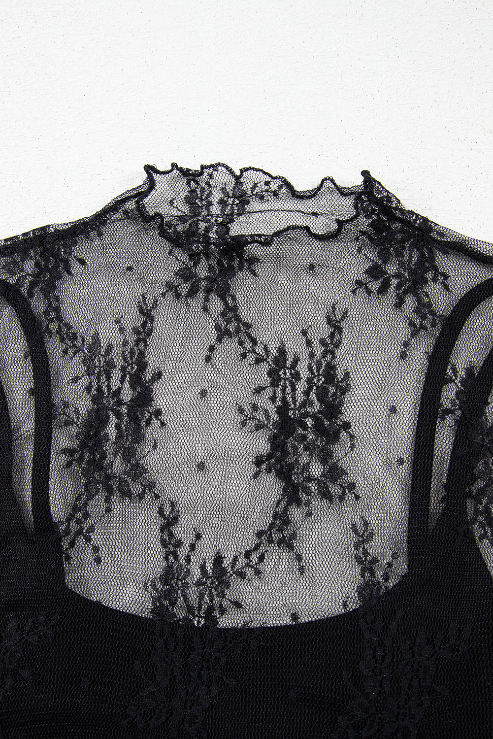 Black short sleeve sheer/mesh shirt