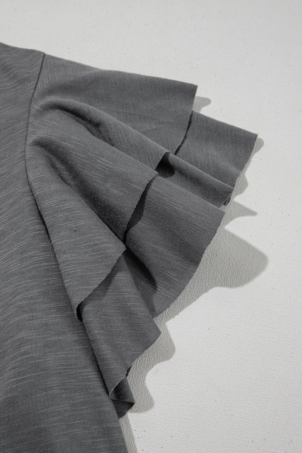Gray Ruffle sleeve shirt