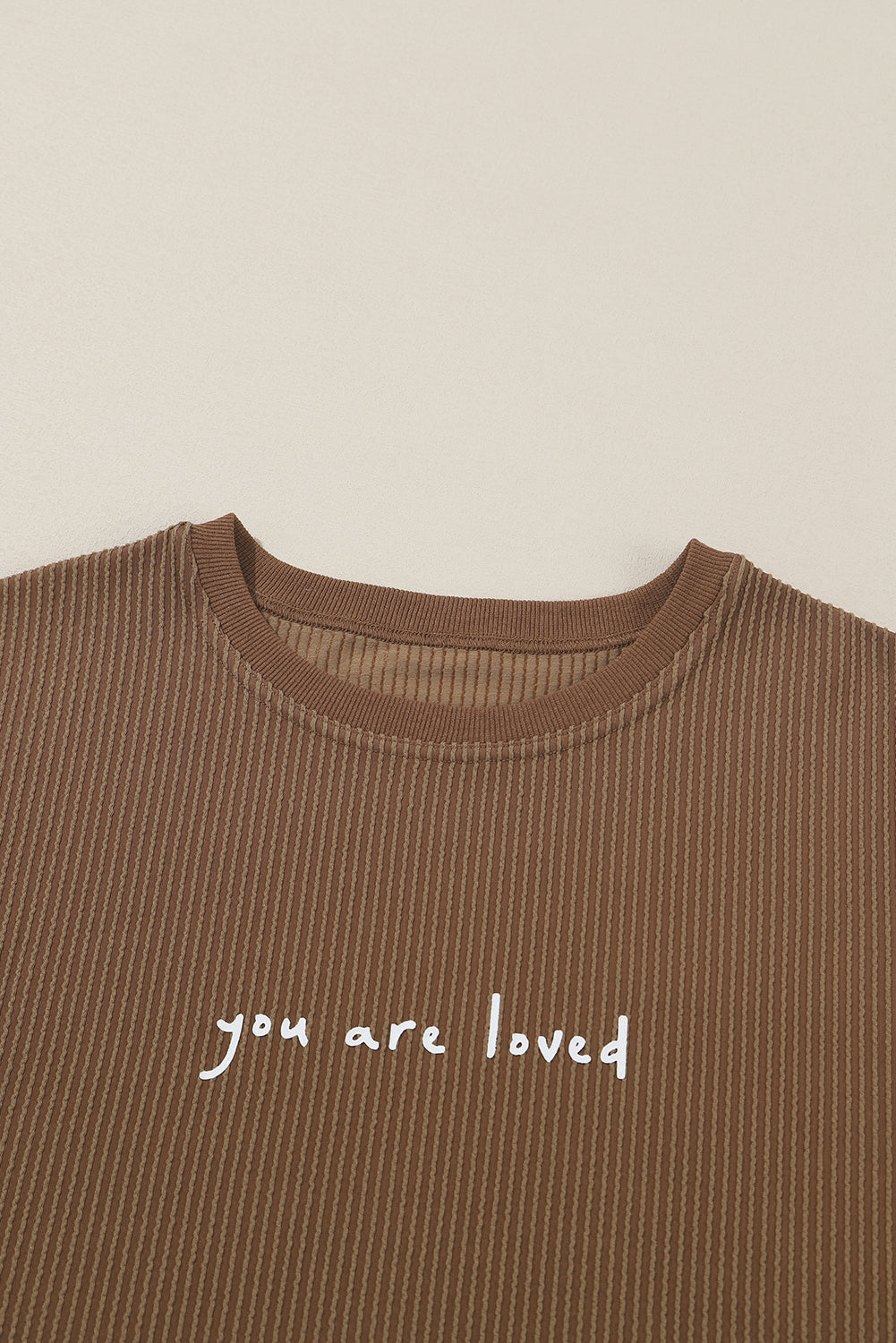 Brown "You are loved" long sleeve shirt