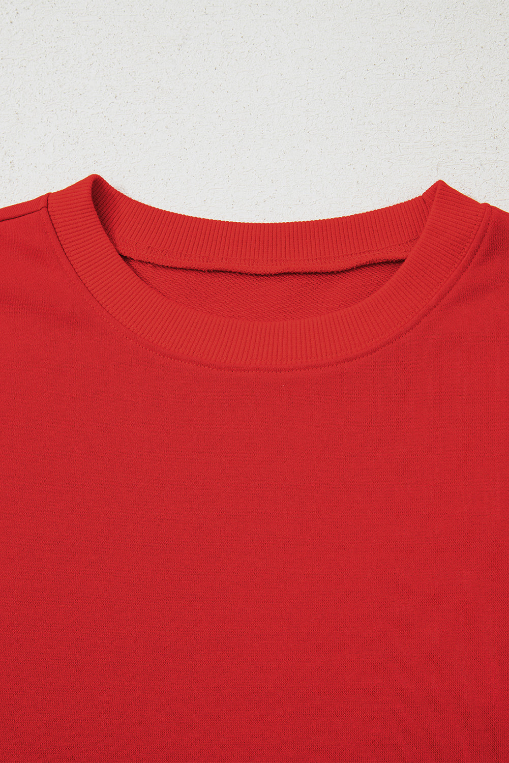Red Oversized Sweatshirt, With White Stripes on Sleeves
