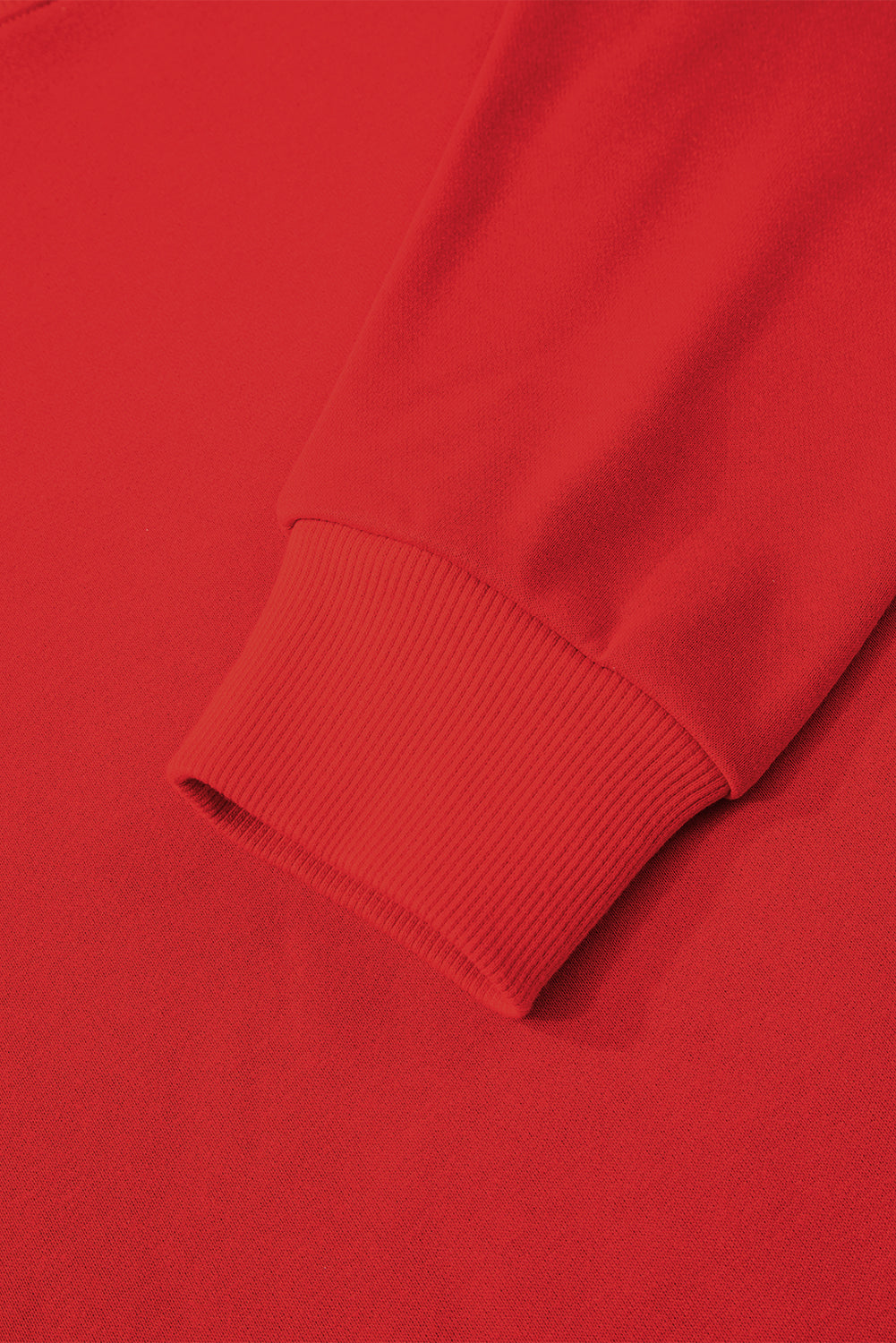 Red Oversized Sweatshirt, With White Stripes on Sleeves