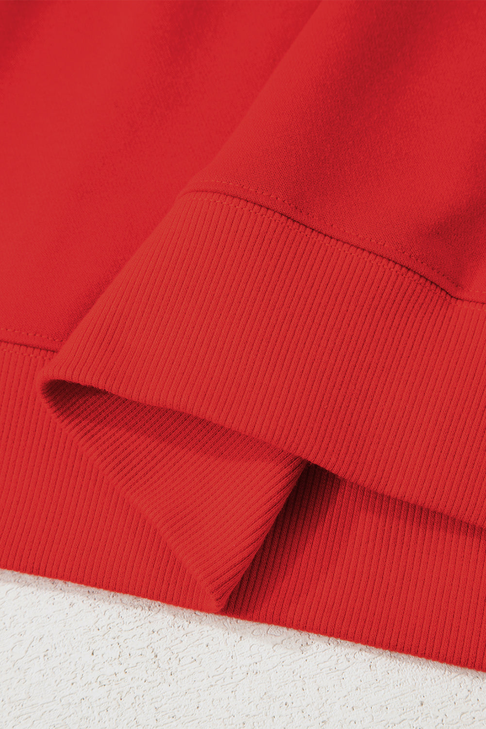 Red Oversized Sweatshirt, With White Stripes on Sleeves