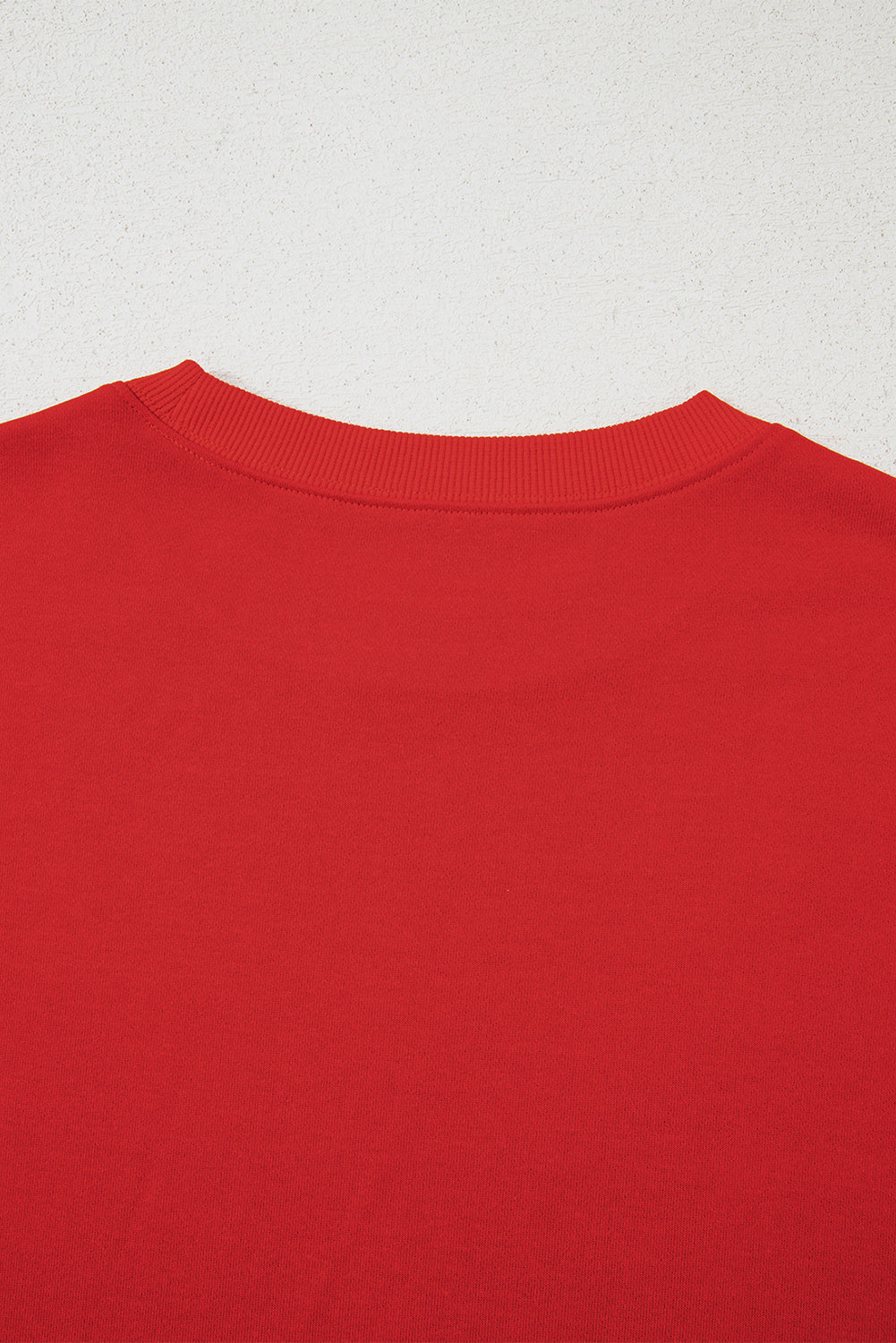 Red Oversized Sweatshirt, With White Stripes on Sleeves