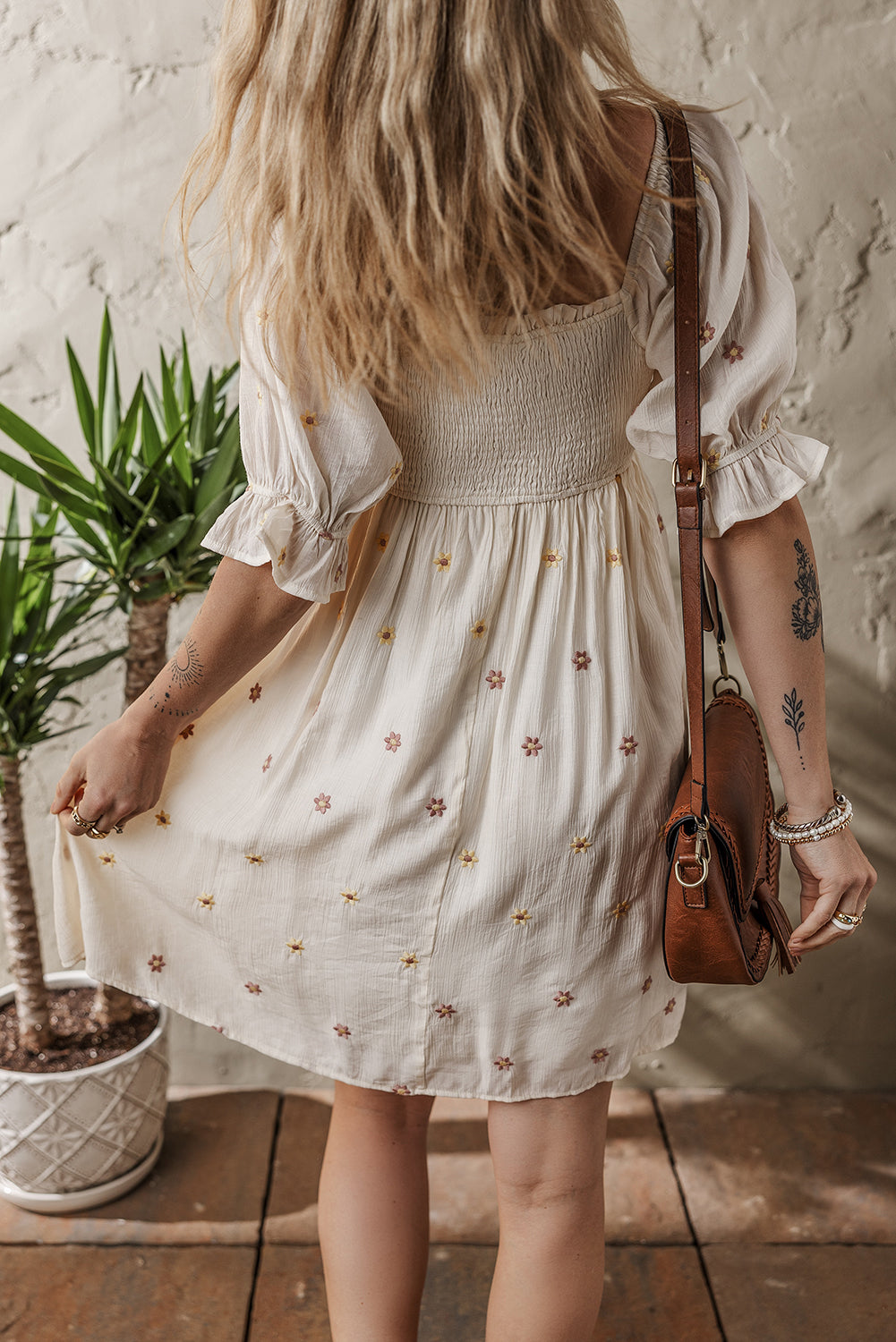 Daisy Flower Smock Dress
