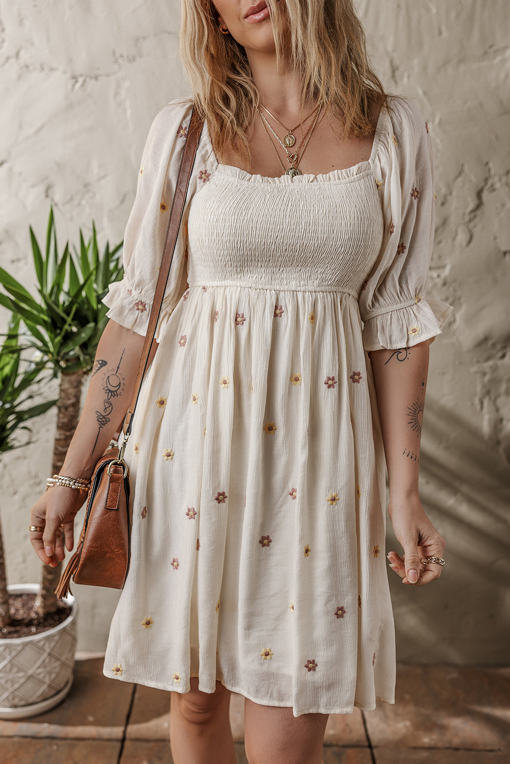 Daisy Flower Smock Dress