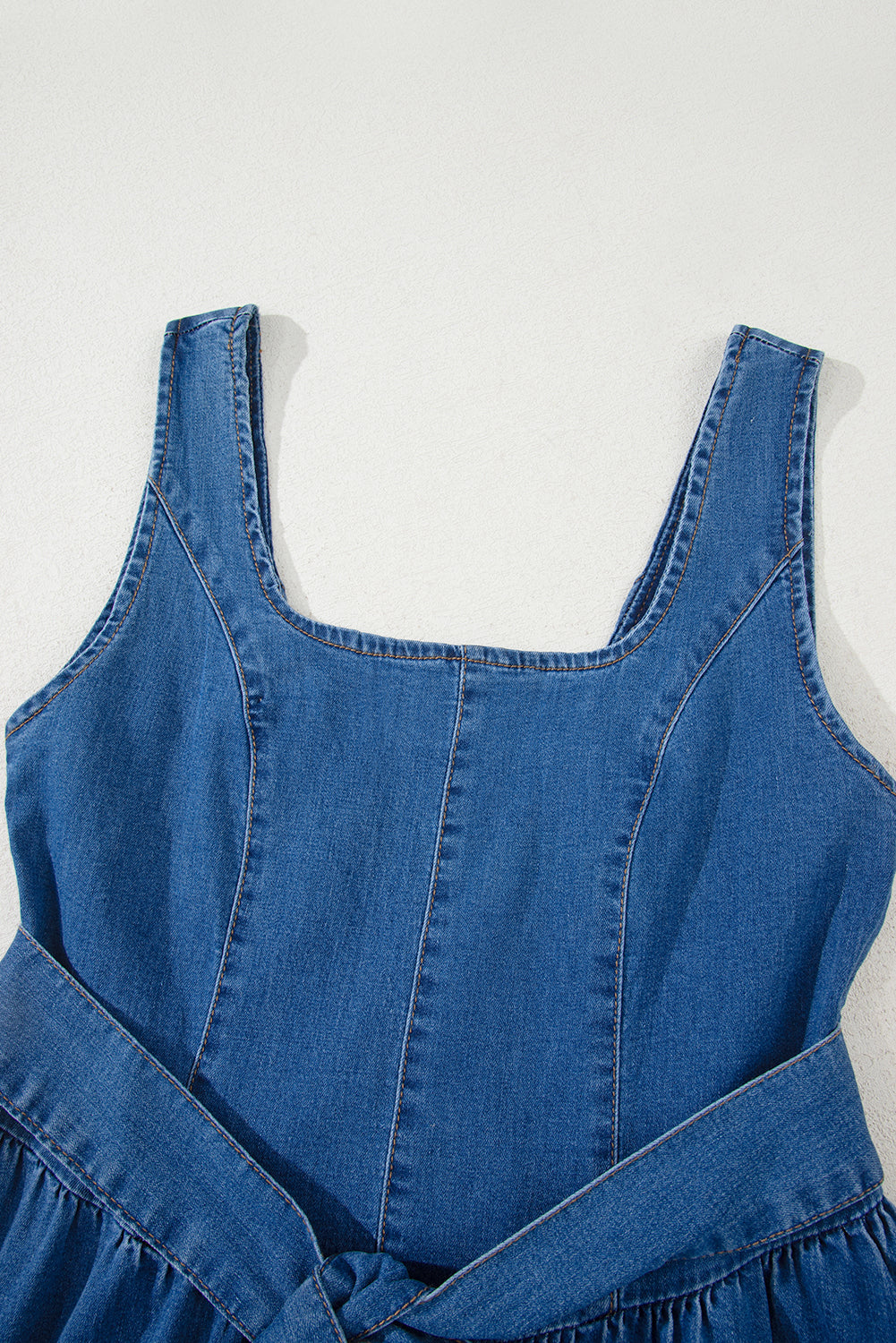 Denim Blue Bowknot A-line dress