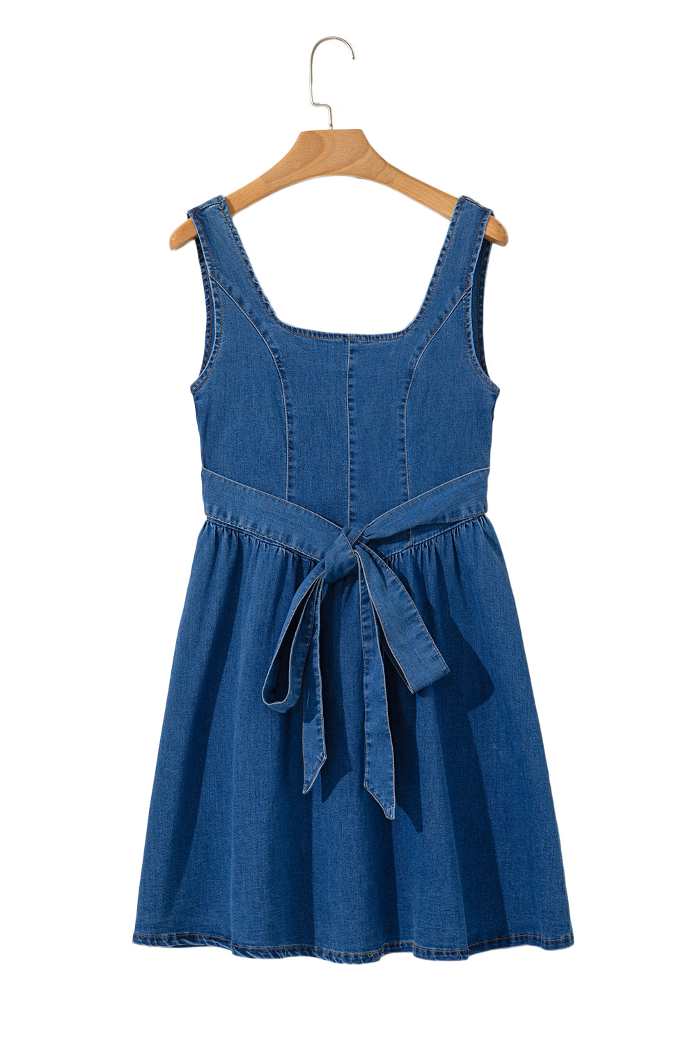 Denim Blue Bowknot A-line dress