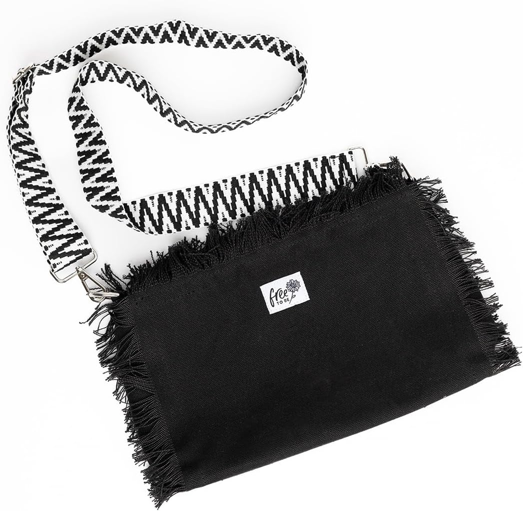 Boho Canvas Crossbody Bag black (Copy)