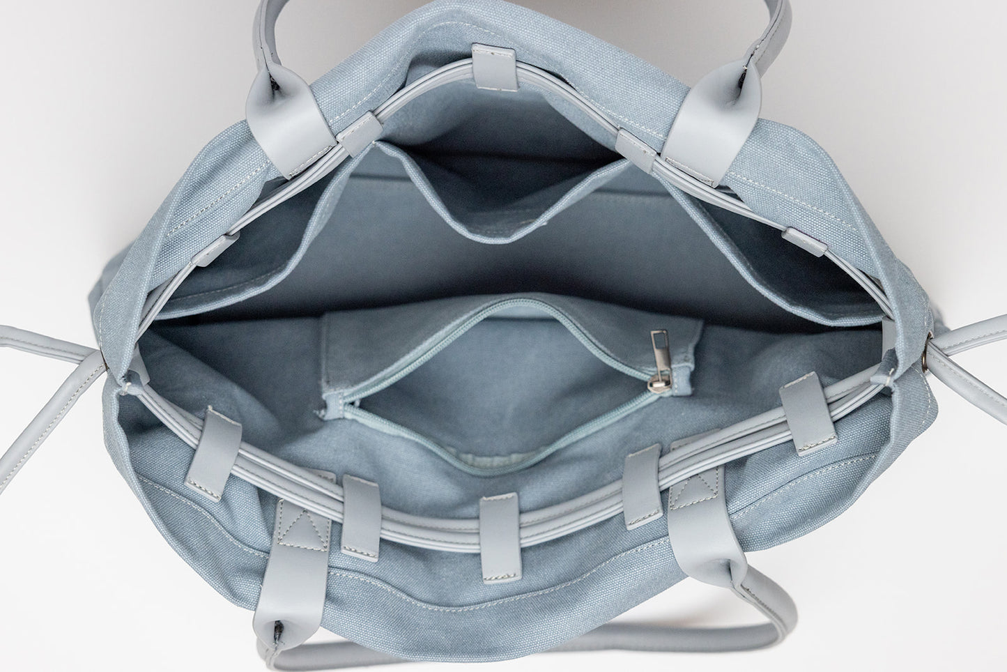 Large Capacity Dusty Blue Canvas Tote Bag