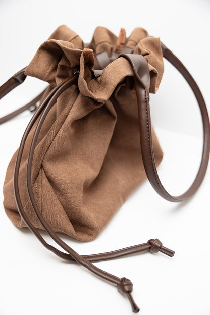 Large Capacity Coco Brown Canvas Tote Bag