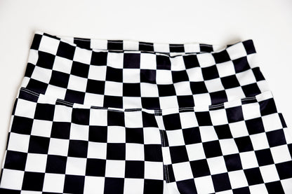 Checkered leggings - black and white