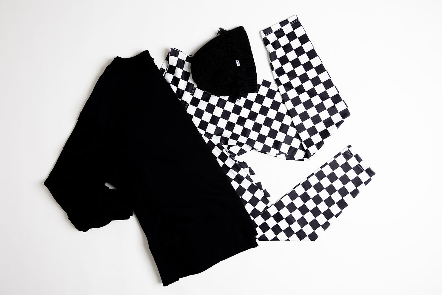 Checkered leggings - black and white