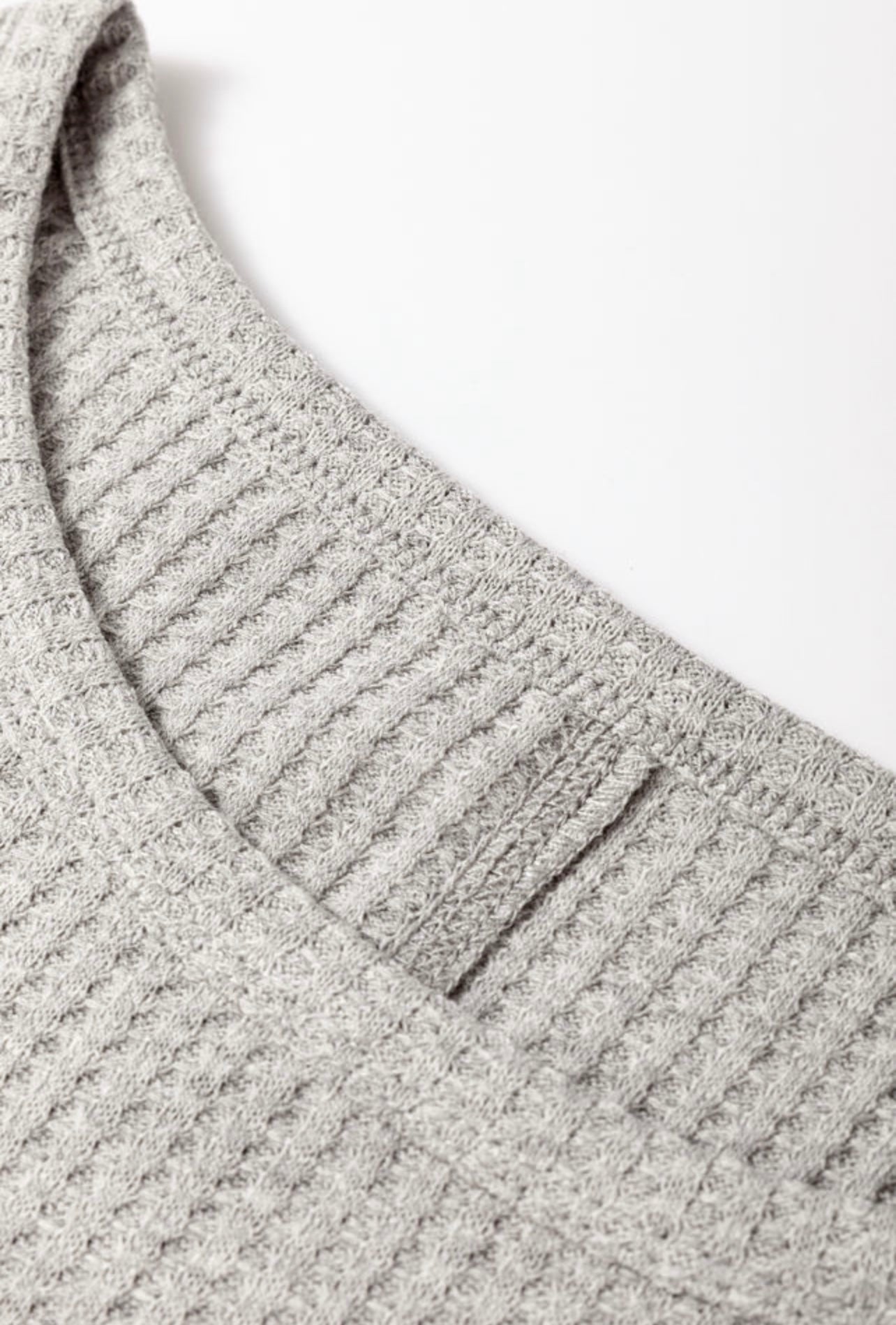 Gray Waffle Knit T Shirt & Shorts lounge set