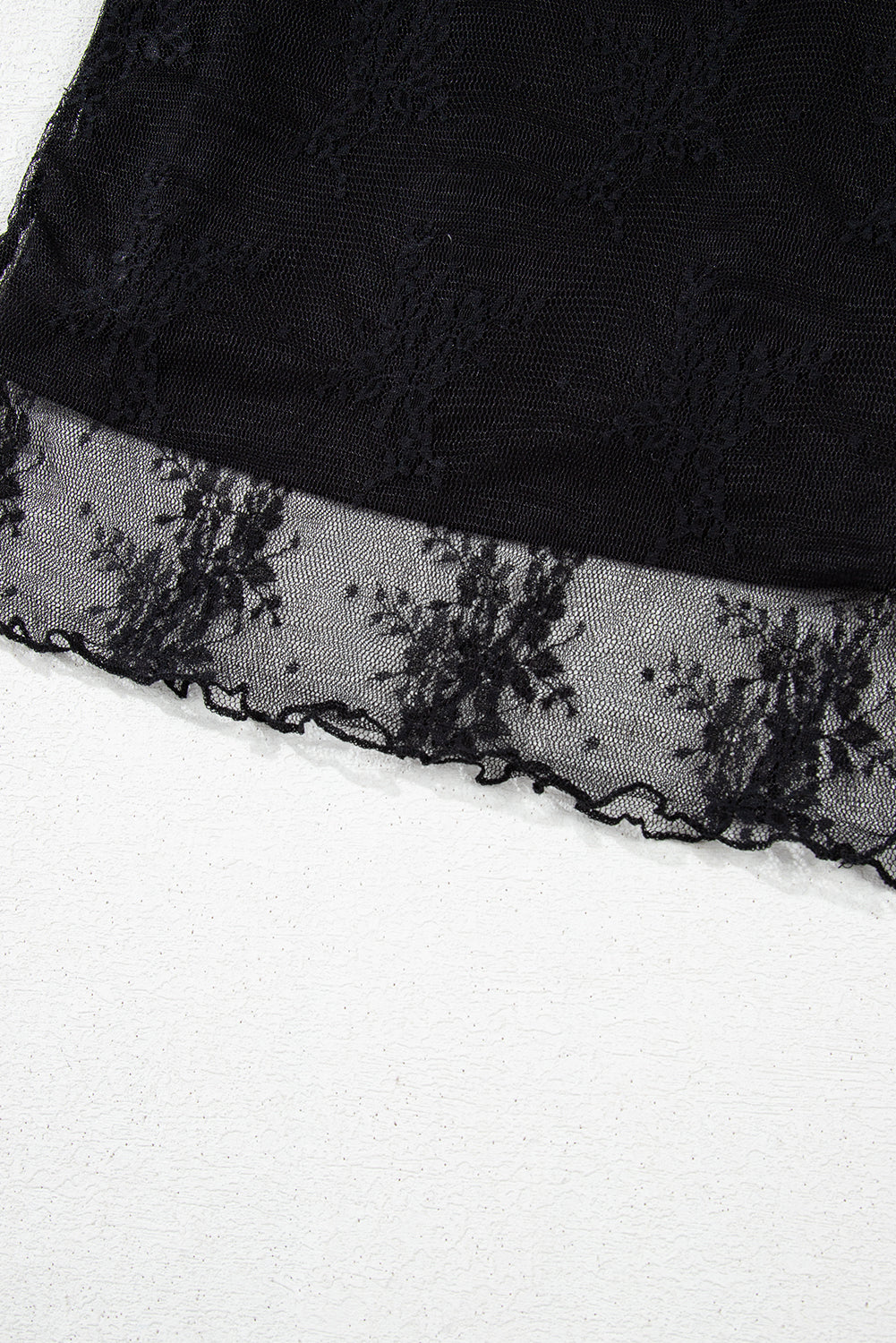 Black short sleeve sheer/mesh shirt