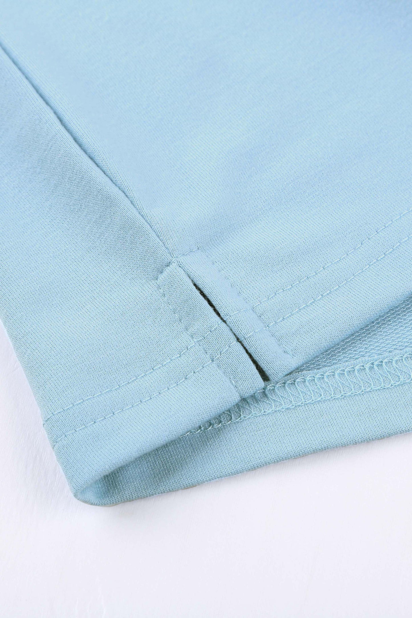 Light Blue, wide neck, basic T with pocket