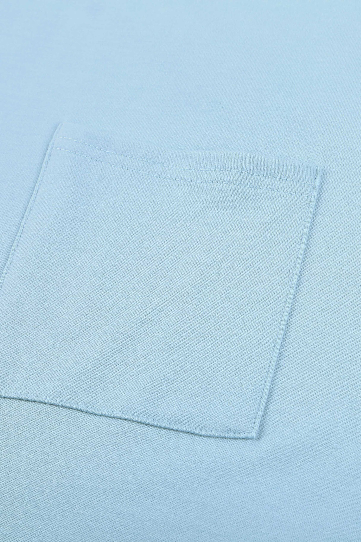 Light Blue, wide neck, basic T with pocket