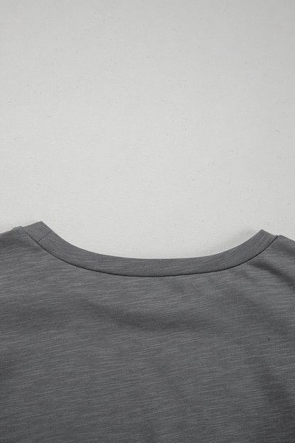 Gray Ruffle sleeve shirt