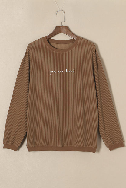 Brown "You are loved" long sleeve shirt