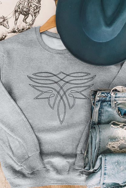 Boot Stitching, Gray sweatshirt
