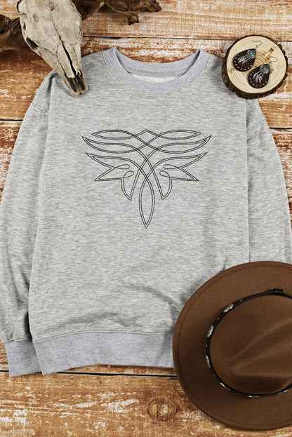 Boot Stitching, Gray sweatshirt