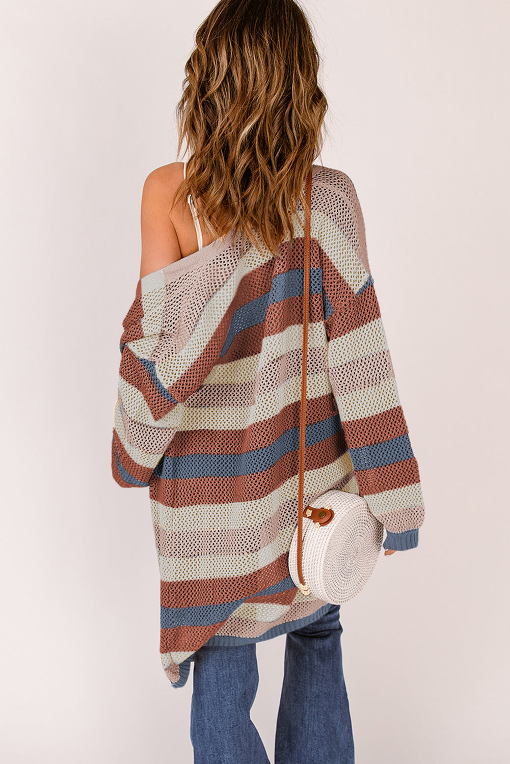 Striped color block sweater