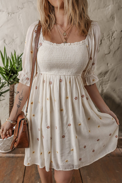 Daisy Flower Smock Dress