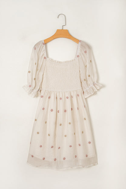 Daisy Flower Smock Dress