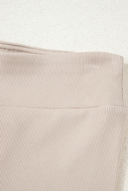 Oversized Slit Sweatshirt Ribbed Leggings Set