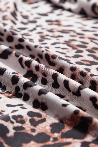 Leopard Print, smocked neck, body suit