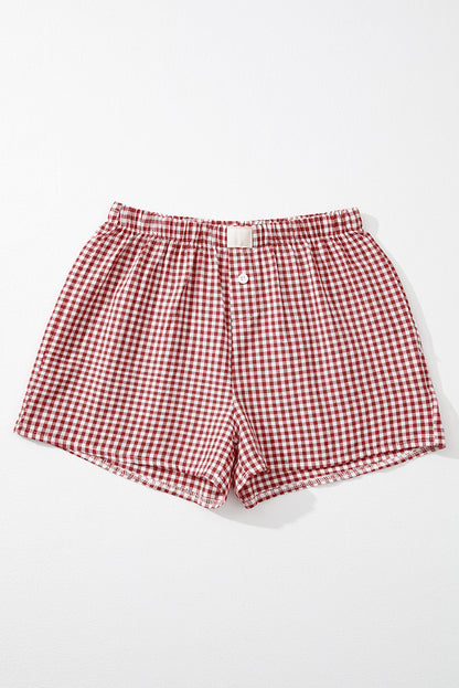 Red or Blue Vintage Gingham Print, boxer style shorts