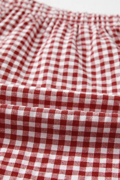 Red or Blue Vintage Gingham Print, boxer style shorts