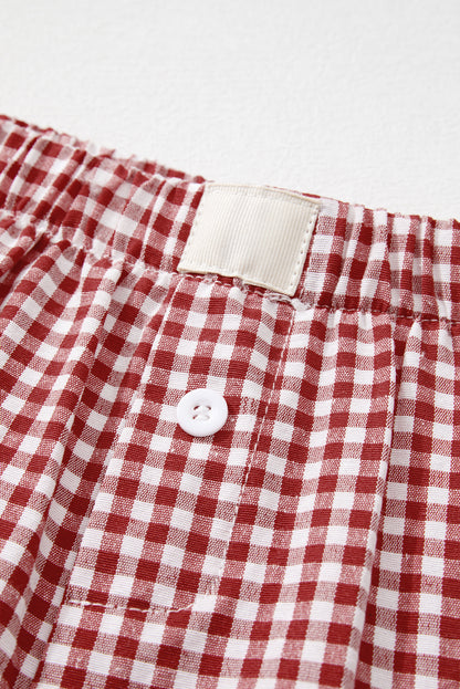 Red or Blue Vintage Gingham Print, boxer style shorts
