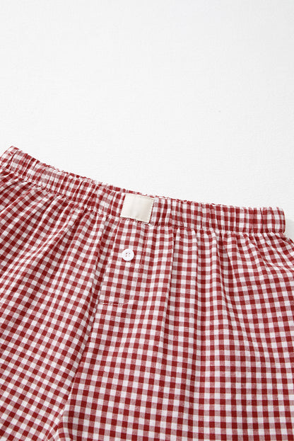 Red or Blue Vintage Gingham Print, boxer style shorts