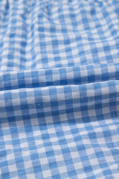 Red or Blue Vintage Gingham Print, boxer style shorts