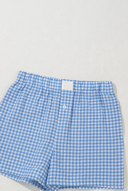 Red or Blue Vintage Gingham Print, boxer style shorts